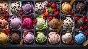 Assorted ice cream scoops